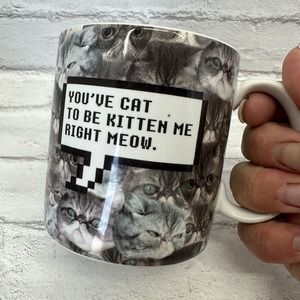 Cat Mug Cup You've Cat to Be Kitten Me Right Meow Gift Porcelain